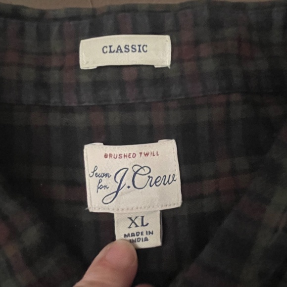 J Crew Brushed Twill Classic Long Sleeve Green Plaid Button Shirt Mens XL - Picture 6 of 11